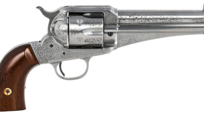 Taylors & Company 550408 1875 Army Outlaw 45 Colt (LC) Caliber with 5.50" Barrel, 6rd Capacity Cylinder, Overall White Engraved Finish Steel & Walnut Grip