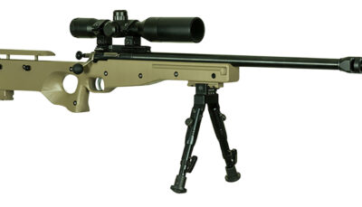 Crickett KSA2157 Precision Complete Package Youth 22 WMR 1rd 16.12" Threaded Bull Barrel w/Muzzle Brake, Thumbhole FDE Synthetic Stock w/Adjustable Cheek Comb, 10 3/8"-11 1/8" LOP, Includes 4x28 Comba