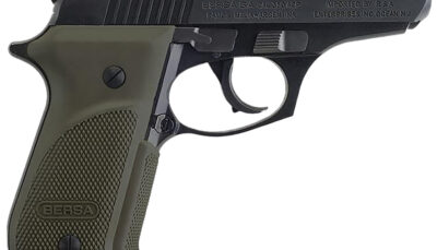 Bersa T380PMC Thunder Combat Sub-Compact Frame 380 ACP 15+1, 3.50" Black Steel Barrel, Matte Black Serrated Steel Slide & Aluminum Frame w/Beavertail, Olive Wrap-Around Grip
