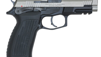 Bersa TPR9DT TPR Full Size Frame 9mm Luger 17+1, 4.30" Black Steel Barrel, Nickel Cerakote Serrated Steel Slide, Matte Black Aluminum Frame w/Picatinny Rail, Ambidextrous