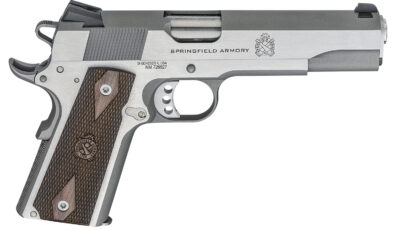 Springfield Armory PX9420S 1911 Garrison 45 ACP 7+1 5" Stainless Match Grade Steel Barrel, Serrated Stainless Steel Slide, Stainless Steel Frame w/Beavertail, Thin-Line Wood Grip