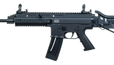 Mauser Rimfire 4150013 M-15  22 LR 22+1 16.50" Barrel w/Flash Hider, Steel Receiver, Black Metal Finish, Flip Up Front & Rear Sights, Side Folding Stock w/Adjustable Cheekrest, Manual Thumb Safety