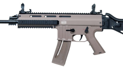 Mauser Rimfire 4150014 M-15 22 LR 22+1 16.50" Barrel w/Flash Hider, Steel Receiver w/Tan Finish, Flip Up Front & Rear Sights, Side Folding Stock w/Adjustable Cheekrest, Manual Thumb Safety