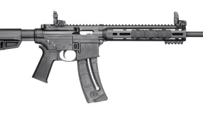 Smith & Wesson 10213 M&P15 Sport 22 LR 25+1 16.50" Carbon Steel Barrel, Adjustable Magpul MOE SL  Stock, Magpul M-Lok Mounting System, MagPul Folding MBUS Sights, Functioning Charging  Handle, Optics
