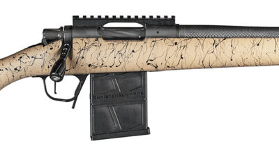 Christensen Arms 8010612100 Ridgeline Scout Full Size 6.5 Creedmoor 4+1, 16" Black Nitride Steel Threaded Barrel, Black Nitride Aluminum Receiver, Tan w/Black Webbing Fixed Sporter Stock