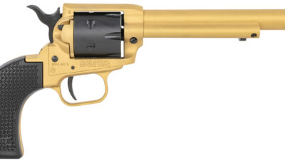 Heritage Mfg RR22S6 Rough Rider  22 LR 6 6.50", Gold Cerakote Barrel, Black Satin Cylinder, Gold Cerakote Steel Frame, Black Polymer Grips Features Black Accents