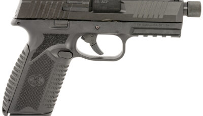 FN 66101385 545 Tactical 45 ACP 10+1 4.71" Black Target Crown/Threaded Steel Barrel, Black Optic Cut/Serrated Steel Slide & Polymer Frame w/Picatinny Rail,  Ambidextrous