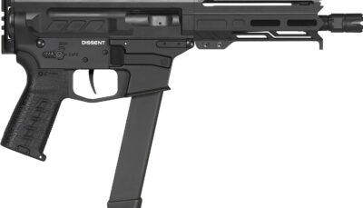 CMMG 99A68A2AB Dissent MKGS 9mm Luger 33+1 6.50", Black, Picatinny Brace Adapter, 5.50" M-LOK Handguard, Left Side Charging Handle, Zeroed Linear Comp, TriggerTech Trigger (Glock Mag Compatible)
