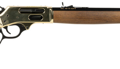 Henry H010BG Side Gate  45-70 Gov 4+1 22" Blued Octagon Barrel, Polished Brass Hardened Rec, American Walnut Stock Furniture, Large Loop Lever, Adj. Sight