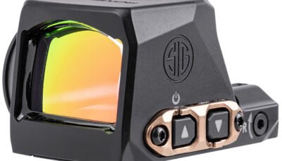 Sig Sauer Electro-Optics SORX1208 Romeo-X  Black Anodized/Rose Gold 1x24mm 2 MOA Red Dot/32 MOA Circle Reticle, Fits Sig P365 Features MAGNETAC