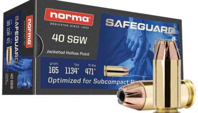 Norma Ammunition 801407887  Safeguard 40S&W 165gr Jacketed Hollow Point 50 Per Box/20 Case