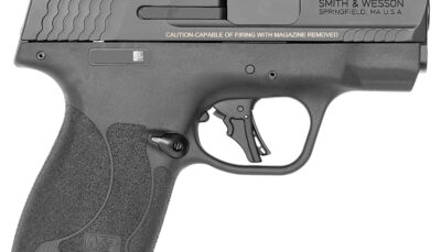 Smith & Wesson 14203 M&P Shield Plus  Micro-Compact Frame 9mm Luger 10+1 3.10" Black Armornite Steel Barrel & Serrated Slide, Black Polymer Frame, Black Polymer Grip, Thumb Safety