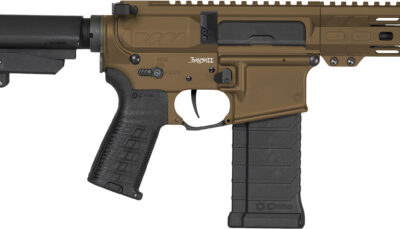 CMMG 54A3B0FMB Banshee MK4 5.7x28mm 40+1 5" Black Nitride Medium Taper Threaded Barrel, M-LOK Handguards Midnight Bronze Cerakote Aluminum, Picatinny Rail Receiver, CMMG Zeroed Grips