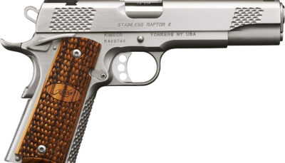 Kimber Mfg.,inc 3200181CA Stainless Raptor II (CA) 45 ACP 8+1 5" Brush Polished Front Serrations Stainless Steel Slide