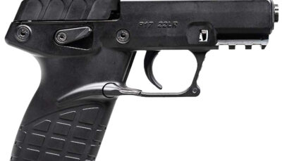 Kel-Tec P17BBLKOPTIC P17  Compact Frame 22 LR 16+1 3.80" Black Steel Barrel, Black Serrated Steel Slide, Black Polymer Frame w/Picatinny Rail, Textured Grip, Viridian RFX-11 Green Dot, Ambidextrous