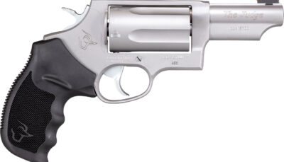 Taurus 2-441039T Judge  Compact 45 Colt (Long Colt)/410 Bore 5rd Shot 3" Matte Stainless Steel Barrel, Cylinder & Frame, Black Ribber Grip, Transfer Bar Safety, Exposed Hammer