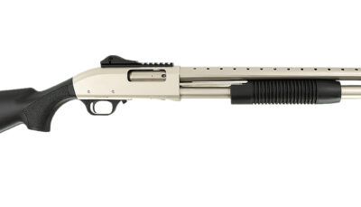Tokarev USA 21000421 TX3 12MA1 12 Gauge Pump 3" 5+1 Shells 18.50" Nickel Anodized Ventilated Heat Shield Barrel, Nickel Anodized Receiver w/Picatinny Rail, Fixed Black Polymer Stock