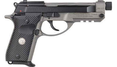 Girsan 390890 MC 14TX  380 ACP 13+1 4.90" Tungsten Cerakote Spiral Fluted Threaded Tip-Up Barrel, Matte Black Serrated Steel Slide, Tungsten Cerakote Aluminum Frame w/Picatinny Rail, Black G10 Grip