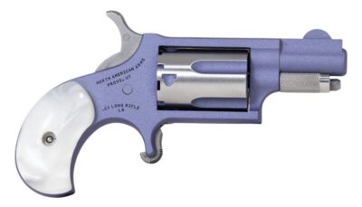 North American Arms 22LRORCHID Mini-Revolver  22 LR 5 Shot 1.13" Orchid Cerakote Stainless Steel Barrel & Frame, Orchid/Stainless Cylinder, White Pearlite Grip, Stainless Exposed Hammer