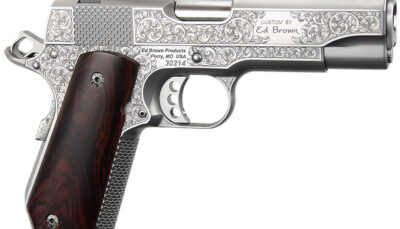 Ed Brown KCSSSIG Kobra Carry Signature Edition 45 ACP 7+1 4.25" Stainless Recessed Crown Barrel, Engraved Serrated Stainless Steel Slide &  Frame w/Beavertail, Cocobolo Grip