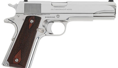 Colt Mfg O1911CBS 1911 Government 45 ACP 8+1 5" Stainless Steel Barrel, Bright Stainless Serrated Slide, Bright Stainless Steel Frame w/Beavertail