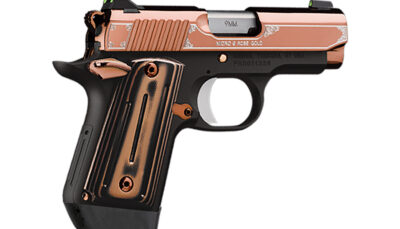 Kimber Mfg, Inc 3300174 Micro 9  9mm Luger 7+1 3.15" Stainless Ramped Steel Barrel, Rose Gold PVD Stainless Steel Serrated Slide, Matte Black Aluminum Frame, Black/Rose Gold G10 Grip