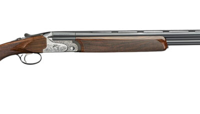 Rizzini USA 2203-41028 Aurum EVO 410 Gauge Break Open 3" 2rd 28" Black Over/Under Vent Rib Barrel, Coin Anodized Receiver Engraved w/Game Scene, Fixed Turkish Walnut Stock w/Prince of Whales Grip
