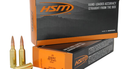HSM 22ARC1N Varmint  22ARC 75gr Hollow Point Boat Tail 20 Per Box/25 Case