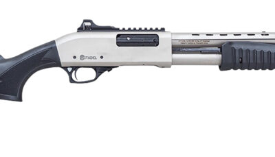 Citadel FRMN2020SYN Mariner  Full Size 20 Gauge Pump 3" 4+1 18.50" Nickel Finished Heat Shield Barrel, Nickel Finished Aluminum Receiver w/Picatinny Rail, Black Fixed Synthetic Stock