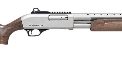 Citadel FRMN2020NKL Mariner  Full Size 20 Gauge Pump 3" 4+1 18.50" Nickel Finished Heat Shield Barrel, Nickel Finished Aluminum Receiver w/Picatinny Rail, Black Fixed Walnut Stock