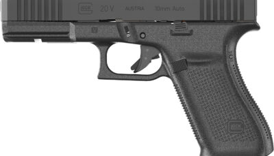 Glock UV2050201MOS G20 V MOS Standard 10mm Auto 10+1 4.61" Black Barrel, Black nDLC Steel Optic Ready/Serrated Slide, Black Polymer Frame w/Accessory Rail, Interchangeable Backstrap, Ambidextrous