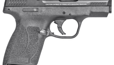 Smith & Wesson 14659 M&P M2.0 Shield Compact Slim Frame .45 ACP 7+1 3.30" Black Armornite Barrel, Black Armornite Stainless Steel Serrated Slide, Black Polymer Frame & Textured Grip, No Manual Safety