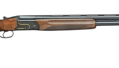 F.A.I.R. FRCRRAV1230 Carrera V  16 Gauge Break Open 3" 2rd 30" Black Over/Under Vent Rib Barrel, Black w/Gold Inlay Receiver, Walnut w/Adj Comb Stock, TechniChoke XP70 Choke System