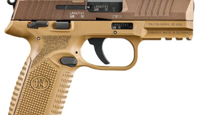 FN 66102318 502 MRD 22 LR 10+1 4" Black Target Crown Barrel, Flat Dark Earth Optic Ready/Serrated Slide, Flat Dark Earth Polymer Frame w/Picatinny Rail, Textured Grip, Ambidextrous