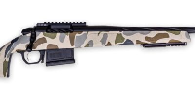 Weatherby 3WRHS25RWR4B 307 Hush Full Size 25 WBY RPM 5+1 22" +2" Graphite Black Cerakote Steel Spiral Fluted Threaded Barrel & Receiver w/Picatinny Rail, Arca Rail Forend, Hush Tundra Camo Adj Cheek P