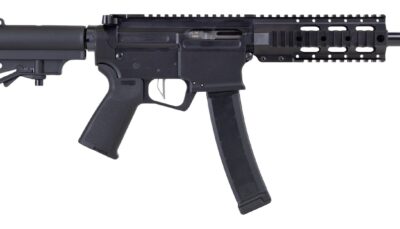 Dpms Panther Arms DP51655221916 Kitty Kat S9 9mm Luger 33+1 8" Black Nitride Heavy Threaded Barrel, Black Hardcoat Anodize Aluminum Receiver w/Picatinny Rail, DPMS Quad Rail Handguard, Black Polymer S