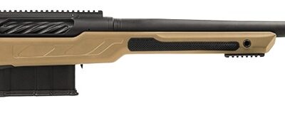 Cadex Inc CDXBMGQUA5029HI20I1J5N BMG Quake  50 BMG 3+1 29" Black DLC Match Grade Threaded Barrel, Black DLC Receiver w/Picatinny Rail, Adj Cheek Piece & LOP Hybrid Tan Polymer Stock
