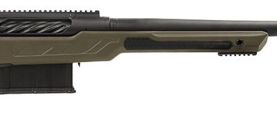 Cadex Inc CDXBMGQUA5029HI20I1J5N BMG Quake  50 BMG 3+1 29" Black DLC Match Grade Threaded Barrel, Black DLC Receiver w/Picatinny Rail, Adj Cheek Piece & LOP OD Green Polymer Stock