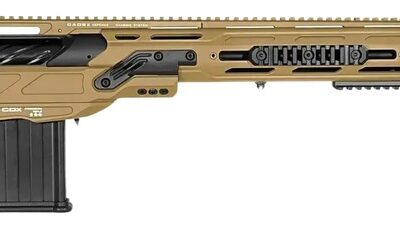 Cadex Inc CDX50DUAL5029BR40I2J5N CDX-50 Tremor 50 BMG 5+1 29" Black DLC Match Grade Threaded Barrel, Black DLC Aluminum Receiver w/Picatinny Rail, Adjustable Folding Hybrid Tan Stock, Black Polymer Gr