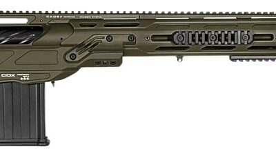 Cadex Inc CDX50DUAL5029BR40I2J5N CDX-50 Tremor 50 BMG 5+1 29" Black DLC Match Grade Threaded Barrel, Black DLC Aluminum Receiver w/Picatinny Rail, Adjustable Folding OD Green Stock, Black Polymer Grip