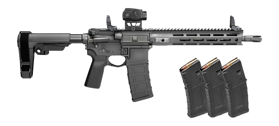 Springfield Armory STV9115556BPV2PAC SAINT Victor V2 Gear Pac 5.56 NATO 30+1 11.50" Black Melonite Barrel, M-LOK Handguard, Black Hardcoat Anodize Aluminum Receiver w/Picatinny Rail, Black Polymer SB