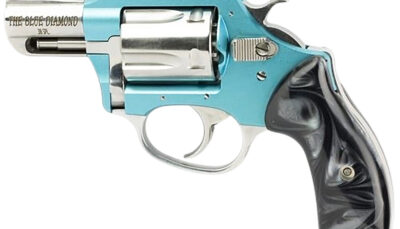 Charter Arms 53879 Undercover Lite Blue Diamond 38 Special 5rd 2" Hi-Polished Stainless Barrel/Cylinder, Aluminum Frame w/Blue Diamond Finish, Finger Grooved Black Rubber Grip