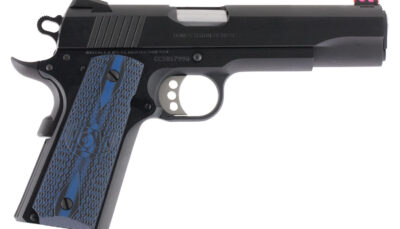 Colt Mfg O1970CCS Competition Government 45 ACP 8+1 5" Stainless National Match Barrel, Blued Serrated Carbon Steel Slide & Frame w/Beavertail, Blue Scalloped G10 Grip, Ambidextrous
