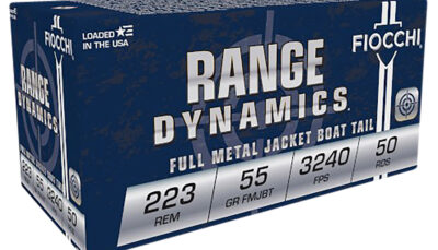 Fiocchi 223A Range Dynamics  223Rem 55gr Full Metal Jacket Boat Tail 50 Per Box/20 Case