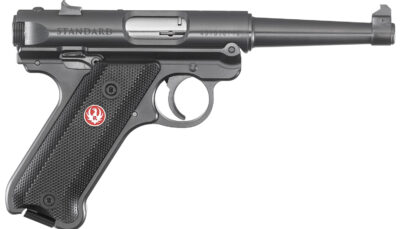 Ruger 40104 Mark IV  22 LR 10+1 4.75" Satin Stainless Tapered Barrel, Blued Steel Slide & Aluminum Frame, Checkered Synthetic Grip