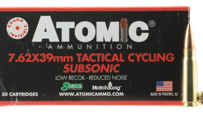 Atomic Ammunition 00474 Rifle Subsonic 7.62x39mm 220gr Hollow Point Boat Tail 50 Per Box/10 Case