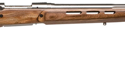 Savage Arms 18518 12 BTCSS Full Size 22-250 Rem 4+1 26" Matte Stainless Heavy Fluted Barrel, Matte Stainless Steel Receiver Drilled & Tapped, Satin Brown Thumbhole Laminate Stock, Right Hand