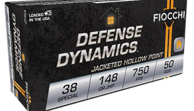 Fiocchi 38E Defense Dynamics  38Special 148gr Jacketed Hollow Point 50 Per Box/20 Case