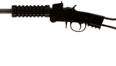 Chiappa Firearms 500145 Little Badger  Full Size 17 HMR 1 Shot, 16.50" Black Cerakote Steel Threaded Barrel, Black Cerakote Quad Picatinny Receiver, Black Cerakote Underfolding Wire Frame Stock, Right