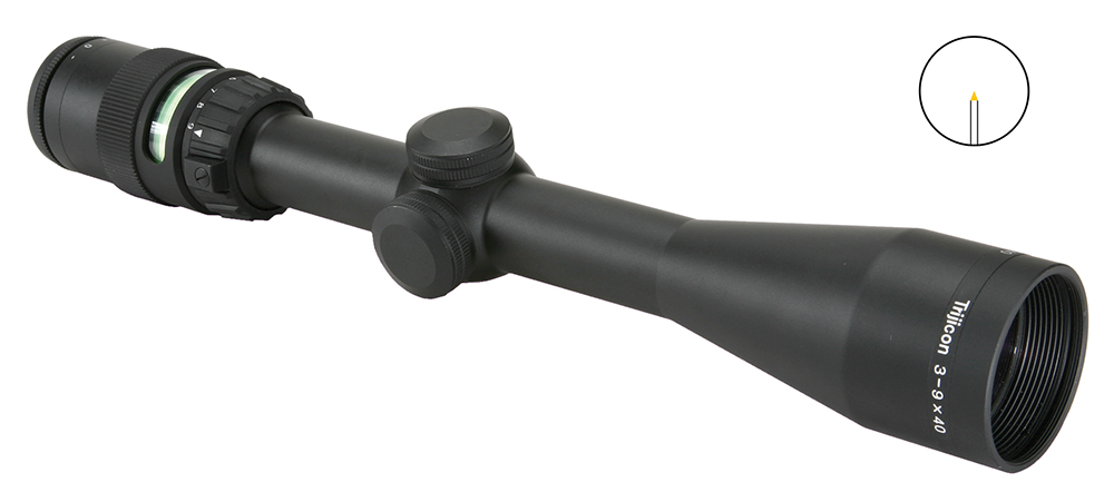 Trijicon 200008 AccuPoint Black Hardcoat Anodized 3-9x 40mm 1" Tube Illuminated Green Triangle Post Reticle